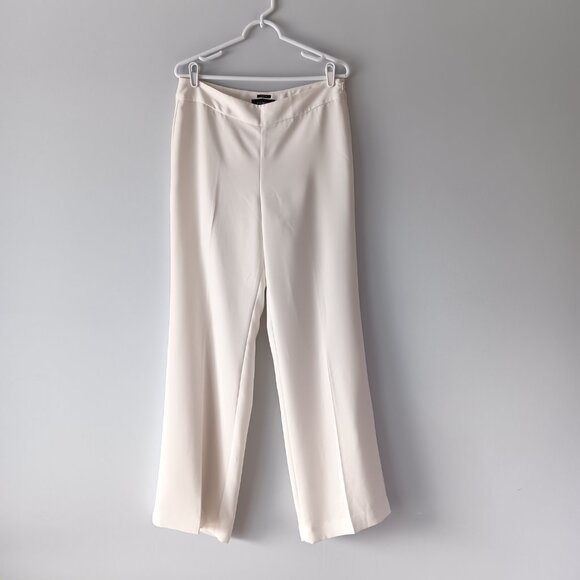 Like New Talbots Heritage Winter White Pants Lined Wide Leg Flat Front Size 10 - Picture 1 of 15